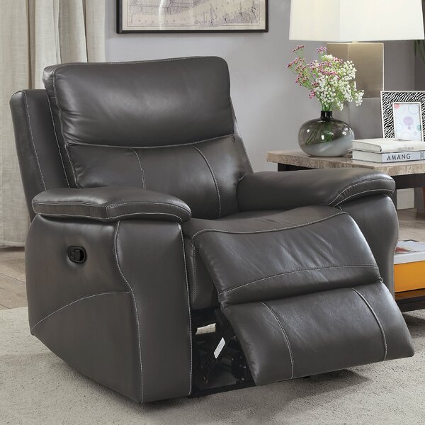 Faulks Leather Manual Recliner By Red Barrel Studio