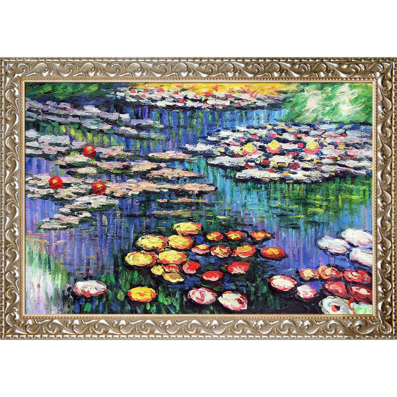 Tori Home Water Pink Lilies by Claude Framed Painting Print