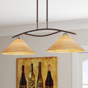 Beecroft 2-Light Glass Shade Kitchen Island Pendant