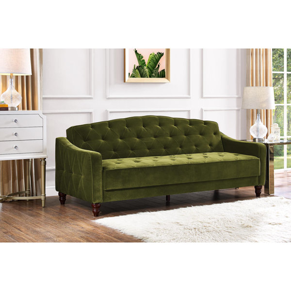 Vintage Tufted Convertible Sofa By Novogratz Design
