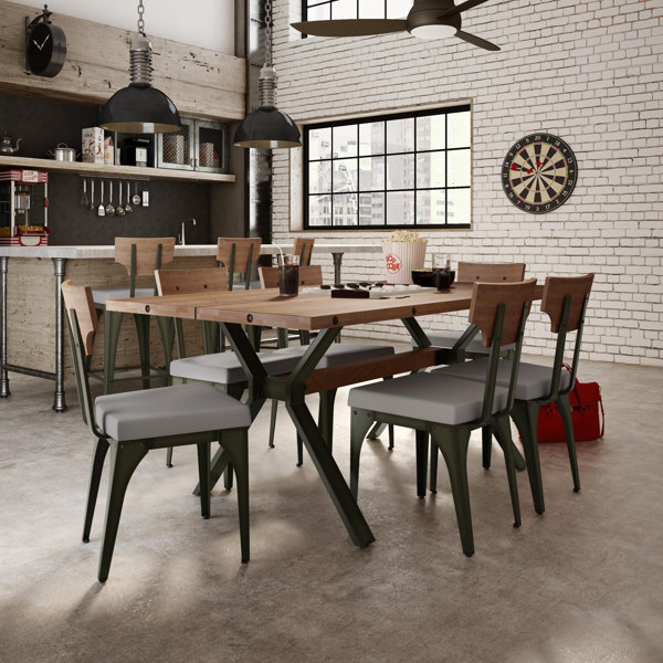Darcelle 5 Piece Metal and Wood Dining Set by 17 Stories 17 Stories