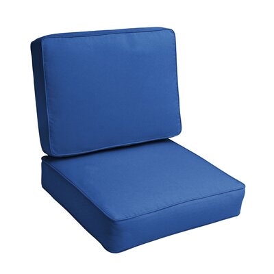 Indoor/Outdoor Sunbrella Lounge Chair Cushion Bay Isle Home Fabric: Canvas True Blue, Size: 5" H x 23.5" W x 23" D