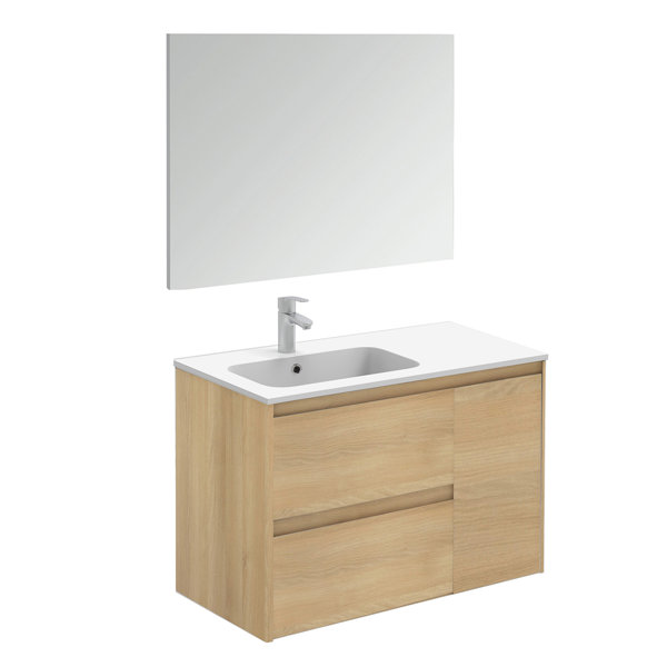 Ambra 36 Wall Mounted Single Bathroom Vanity Set with Mirror by WS Bath Collections