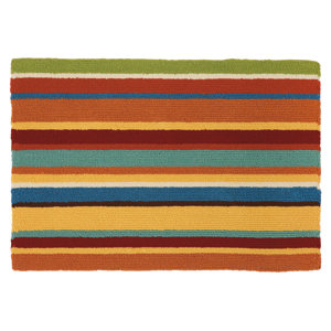 Cabana Stripe Orange Indoor/Outdoor Area Rug