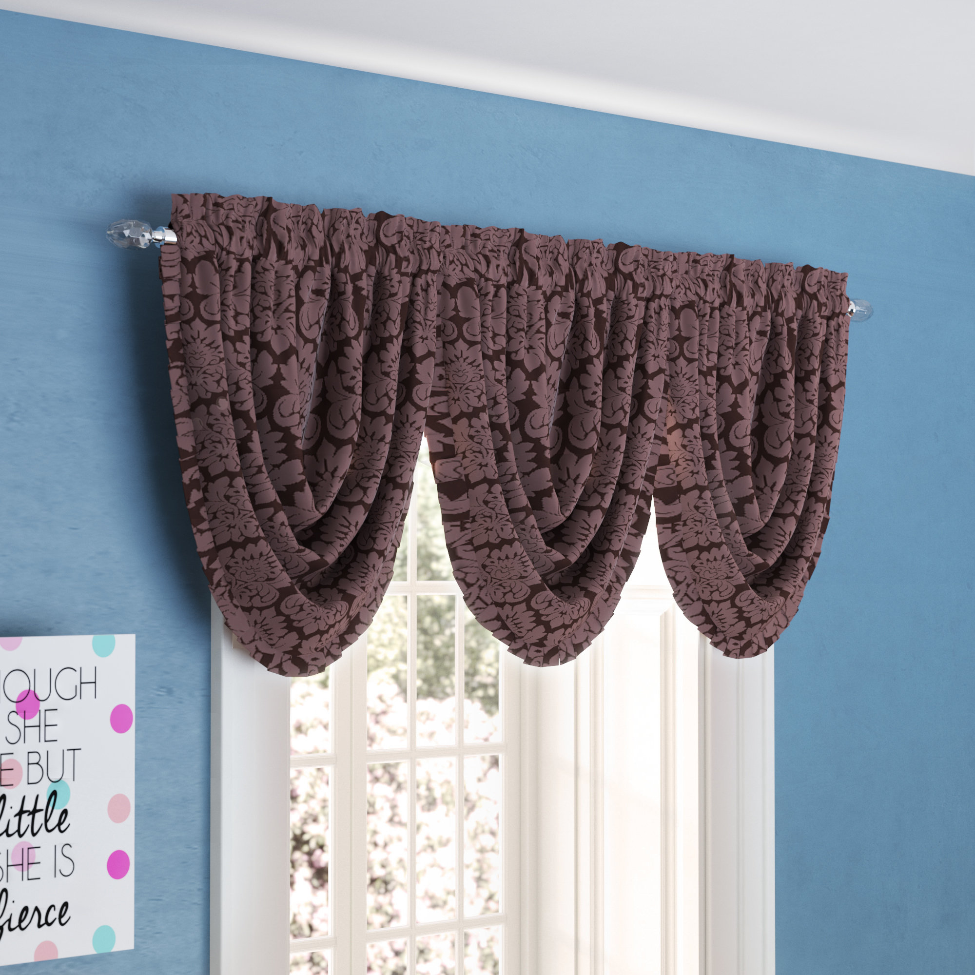 Astoria Grand Beauvale Pleated Waterfall 48 Window Valance