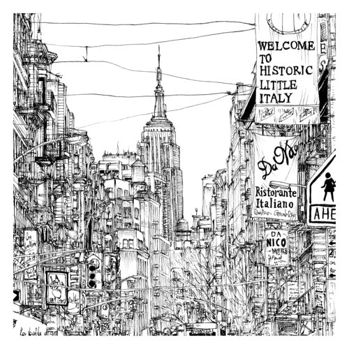 Urban Study - Little Italy 3.36m x 3.36m Textured Matt Peel & Stick Wall Mural East Urban Home