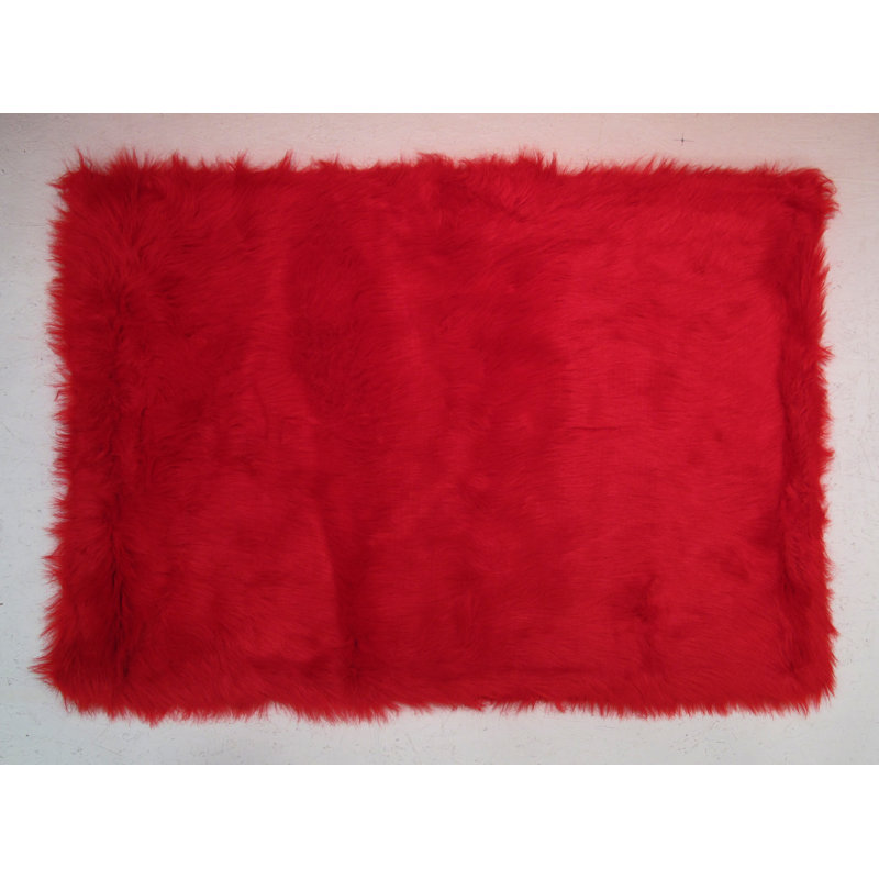 red kids rug