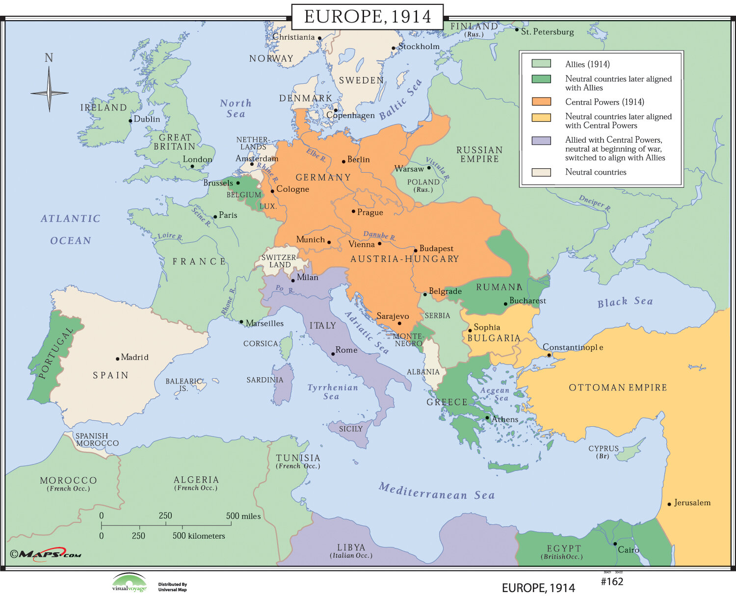Universal Map World History Wall Maps - Europe 1914 & Reviews | Wayfair