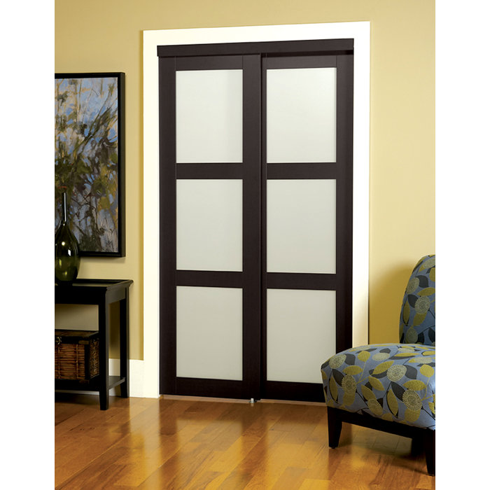 Erias Home Designs Baldarassario MDF 2 Panel Painted Sliding ... Erias Home Designs Baldarassario MDF 2 Panel Painted Sliding ...
