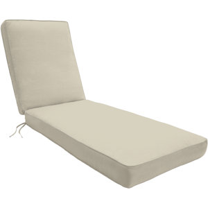 Double-Piped Outdoor Chaise Lounge Cushion