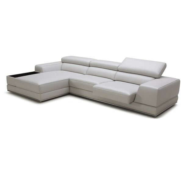 Review Manatuto Leather Left Hand Facing Reclining Sectional