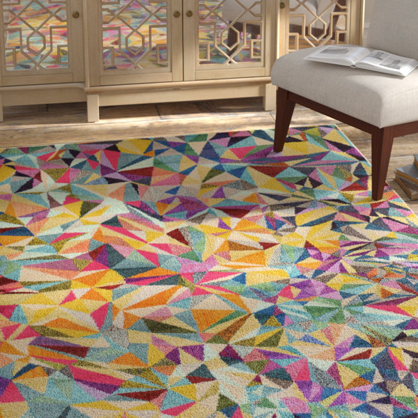 Aquarius Yellow/Blue Area Rug by Bungalow Rose
