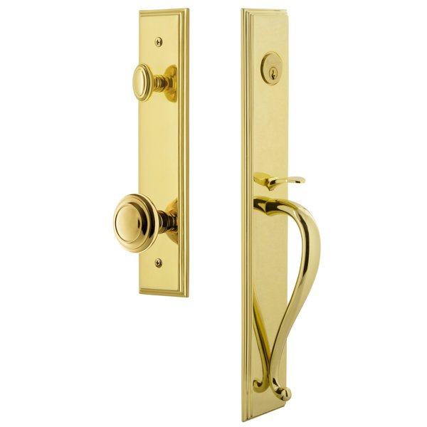 Carré S Grip Single Cylinder Handleset with Circulaire Interior Knob by Grandeur