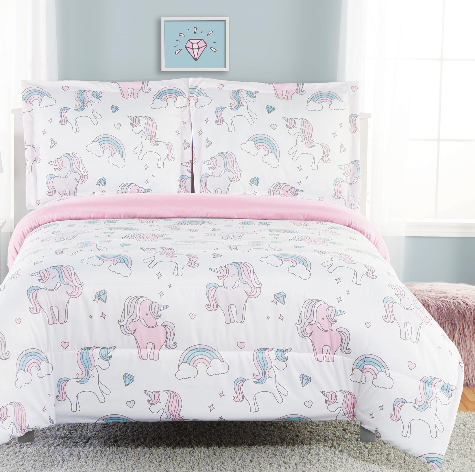 Zoomie Kids Creger Ponies Reversible Comforter Set Wayfair
