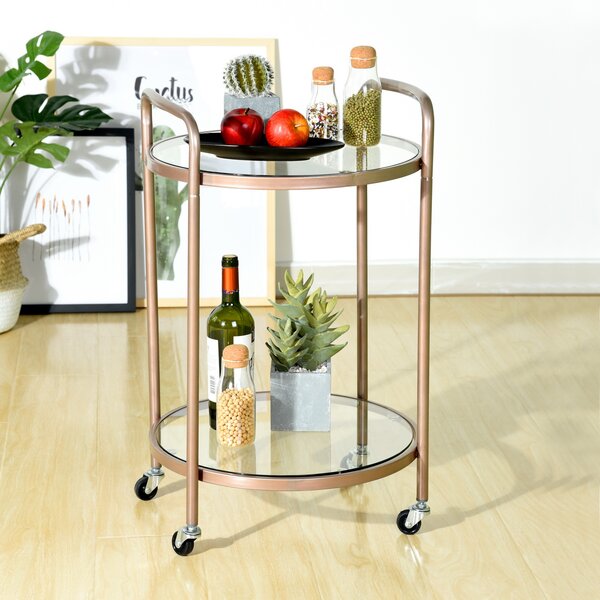 Oconee Glass Top End Table With Storage By Everly Quinn