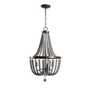 Small Wood Bead Chandelier Wayfair Louis Wood Bead 3 Light Empire Chandelier