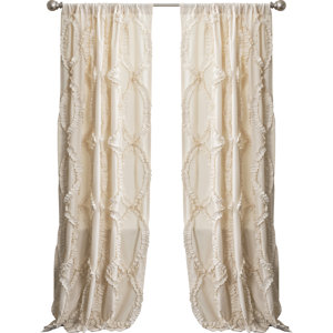 Eileen Solid Semi-Sheer Rod Pocket Single Curtain Panel