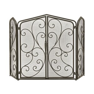 3 Panel Metal Fireplace Screen