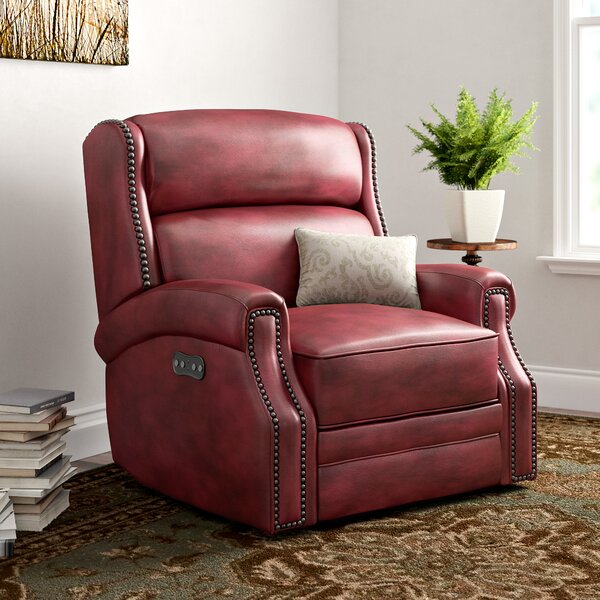 Free Shipping Skakli Leather Power Recliner With Power Headrest