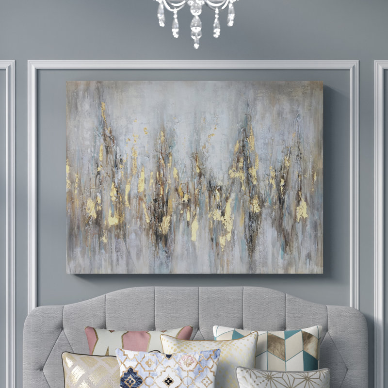 Mercer41 Gleaming Gold Oil Painting Print On Wrapped Canvas