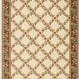 Taufner Ivory/Brown Checked Area Rug