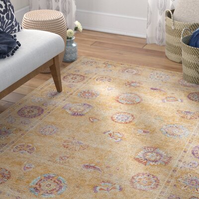 Marblehead Gold Area Rug Bungalow Rose Rug Size: Rectangle 5'3