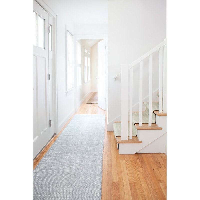 Dash and Albert Rugs Herringbone Hand Woven Powder Blue Area Rug