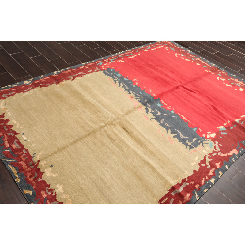 Orren Ellis One Of A Kind Waalwijk Hand Knotted Red 6 X 9 Area Orren Ellis One Of A Kind Waalwijk Hand