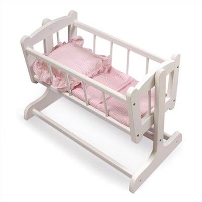 badger basket white rose doll crib