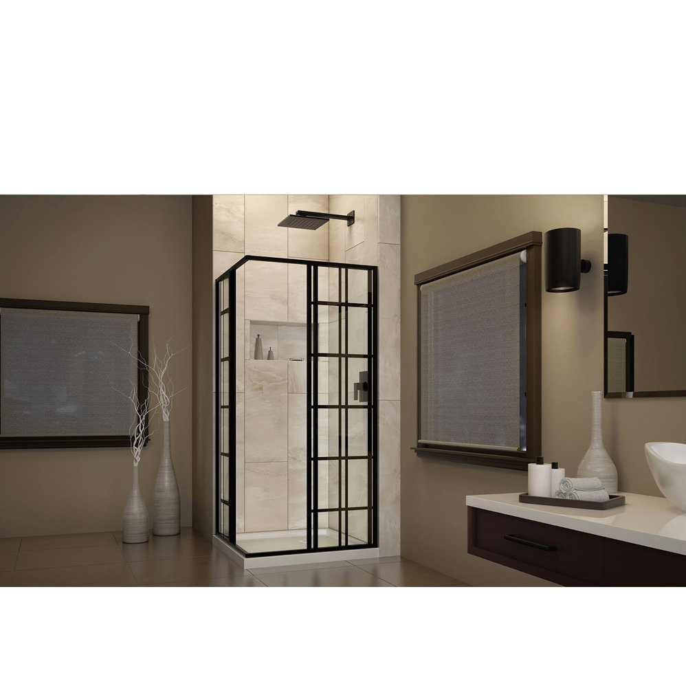 DreamLine French Corner 34.5 x 34.5" D Sliding Shower Enclosure & Reviews Wayfair