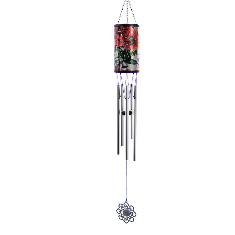 Exhart Solar New York Botanical Gardens Peony Laser Cut Wind Chime Solar New York Botanical Gardens Peony Laser Cut Wind Chime