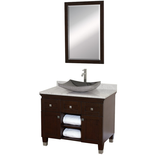 Premiere 36 Single Espresso Bathroom Vanity Set with Mirror by Wyndham Collection