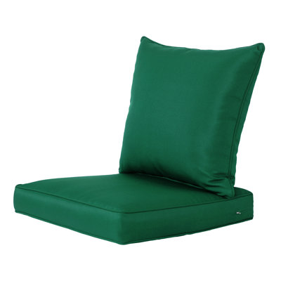Outdoor BackSeat Cushions Deep Seat Patio Cushions  For All Weather ARTPLAN Fabric Invisible Green
