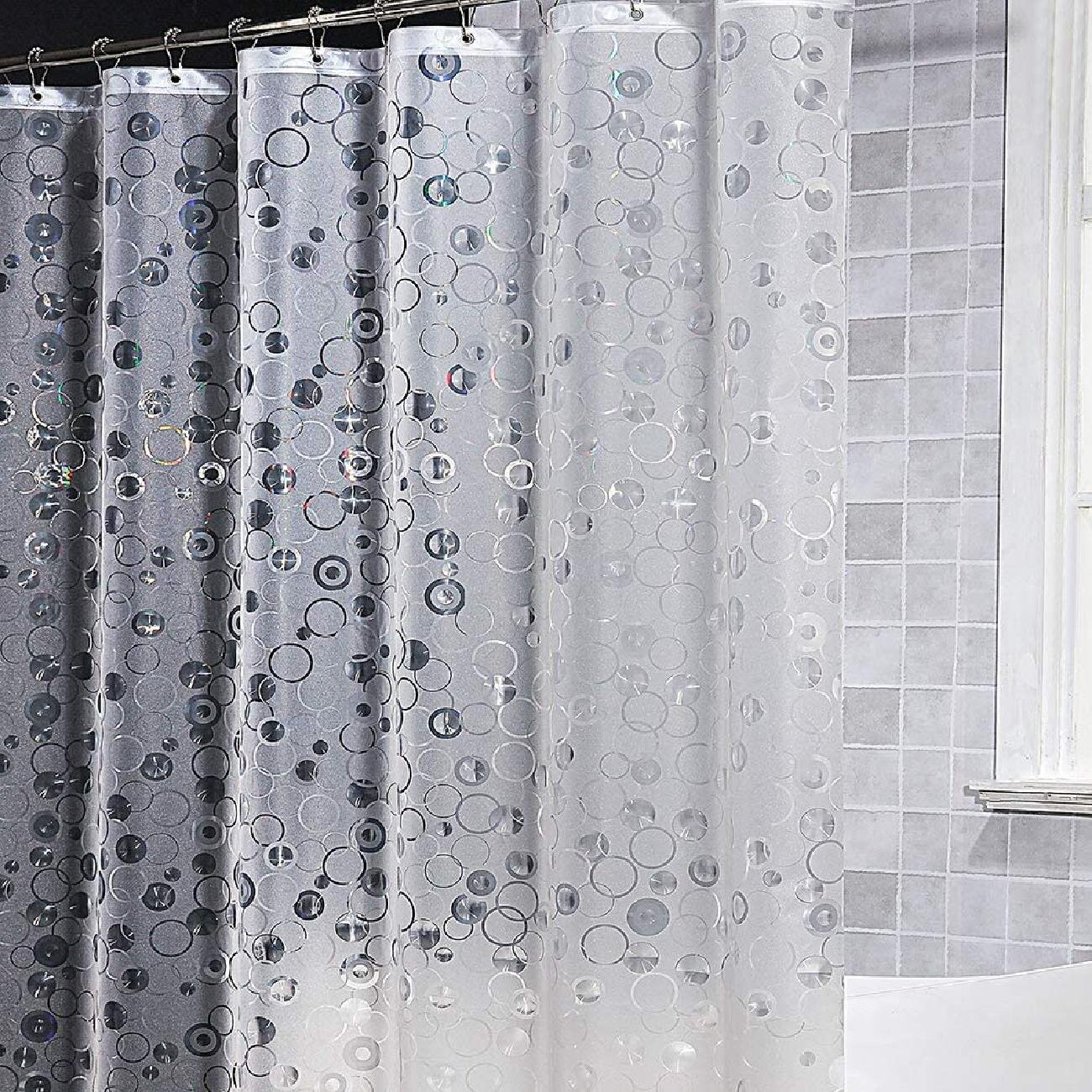 Orren Ellis Shower Curtain Liner 10 Gauge Heavy Duty Liner Waterproof 72x72 Inches Eva Liner For Shower Stall Bathtubs 3d Pebble Pattern Wayfair