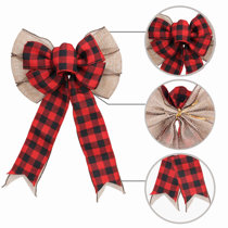 Bow for wrapping Burlap Buffalo Plaid Bow Burlap Bow Interchangeable bow Bow for wreaths bow for porch sign Bow for Wedding