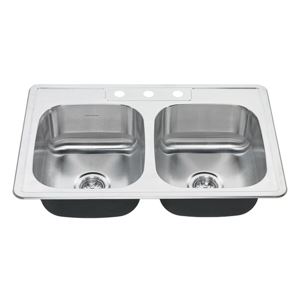 Colony 33 L x 22 W Double Basin Drop-In Kitchen Sink by American Standard