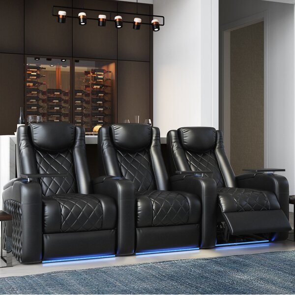 Azure HR Series Home Theater Recliner (Row Of 3) By Red Barrel Studio
