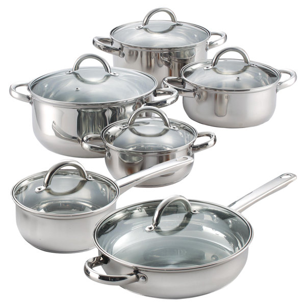 12 Piece Stainless Steel Cookware Set by Cook N Home