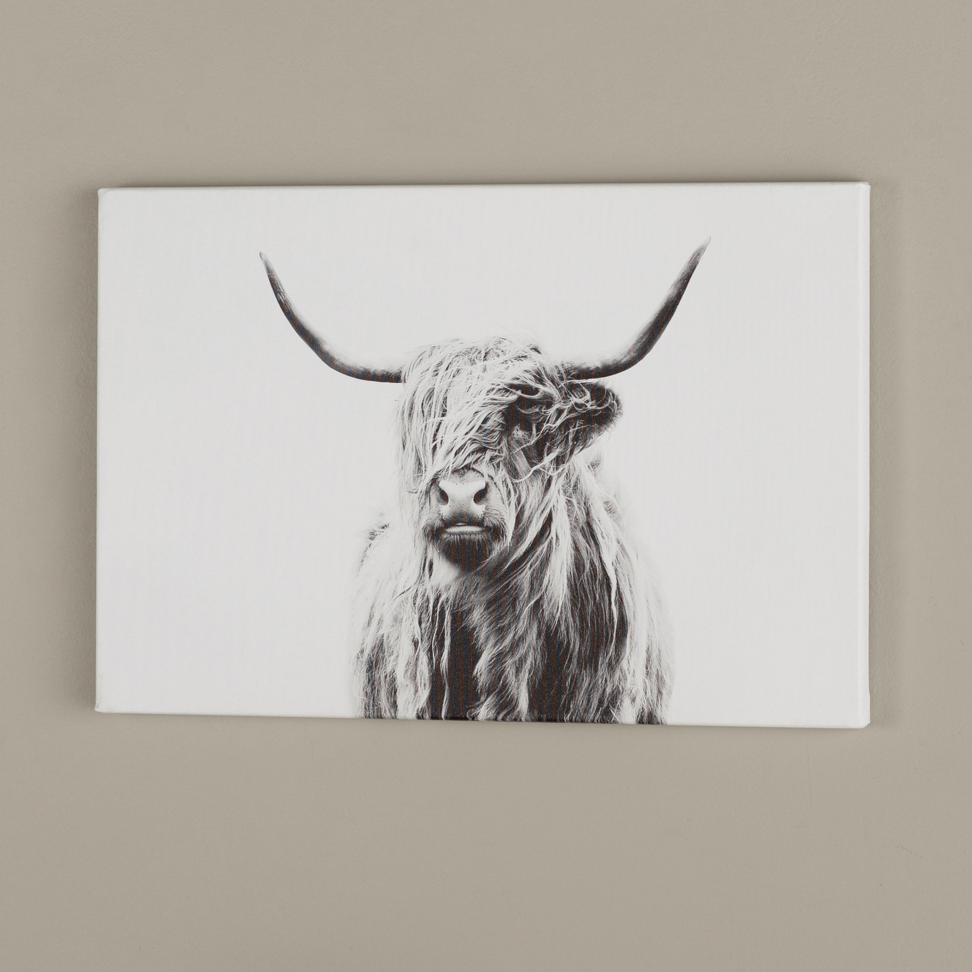DEEP FRAMED CANVAS WALL ART PICTURE PRINT HERD HIGHLAND COWS 1 BROWN GREY