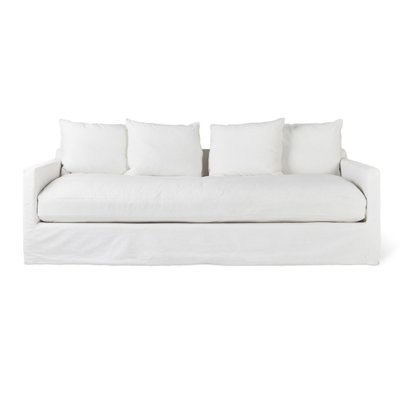 Gus Modern Carmel Washed Denim Box Cushion Sofa Slipcover Wayfair Washed Denim Box Cushion Sofa Slipcover