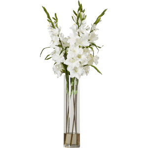Large Gladiola in Cylinder Vase Silk Arrangement