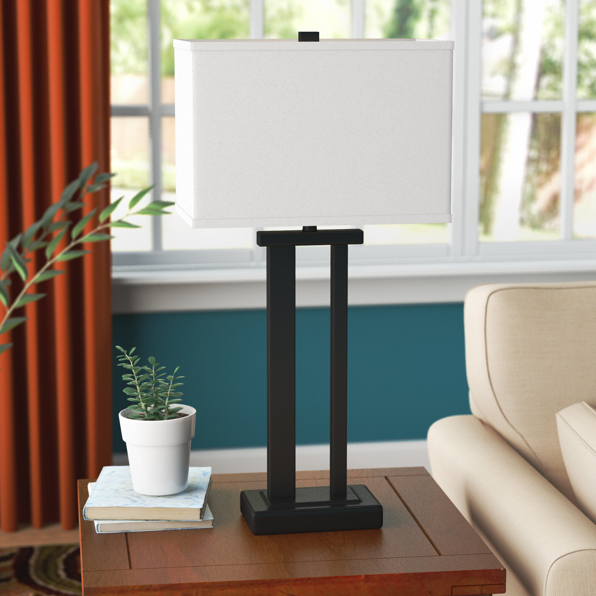 rectangular bedside lamp