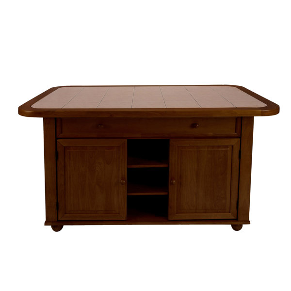 Perseus Kitchen Island With Terracotta Rose Tile Top By Loon Peak Herry Up