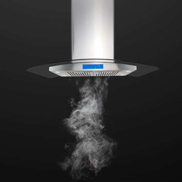 Cosmo 36" 900 CFM Ducted Island Range Hood in Stainless Steel & Reviews