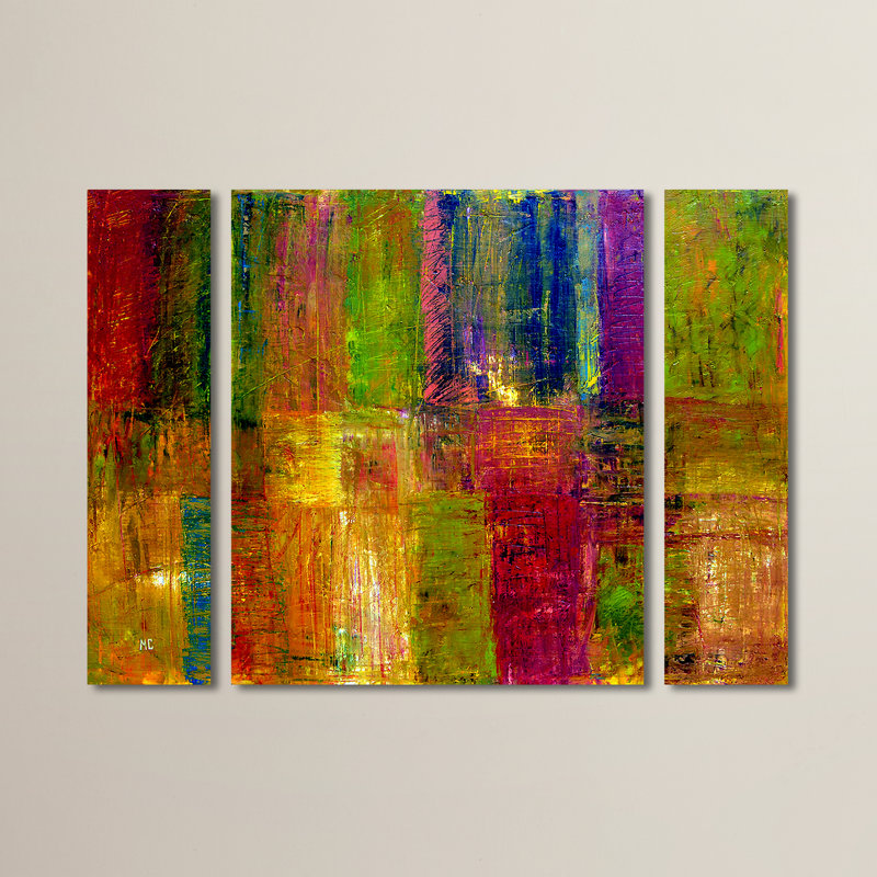 Bloomsbury Market Color Abstract 3 Piece Framed Painting Print On Wrapped Canvas Set Wayfair