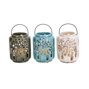 Ceramic Lantern Set (Set of 3)
