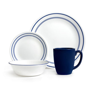 Livingware Classic Cafe 16 Piece Dinnerware Set, Service for 4