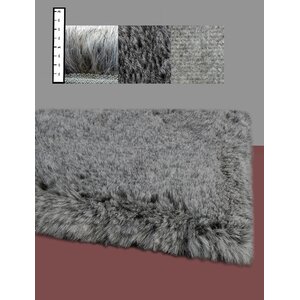 Benes Faux Flokati Grey Area Rug