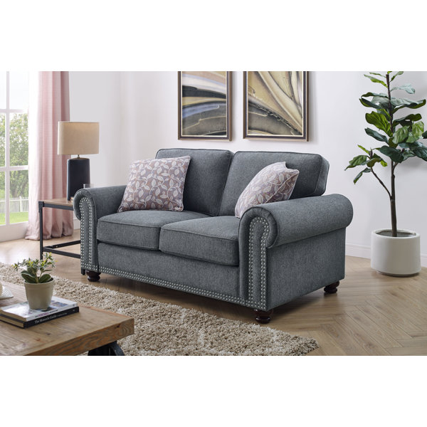 Gray Sofa With Nailhead Trim Wayfair