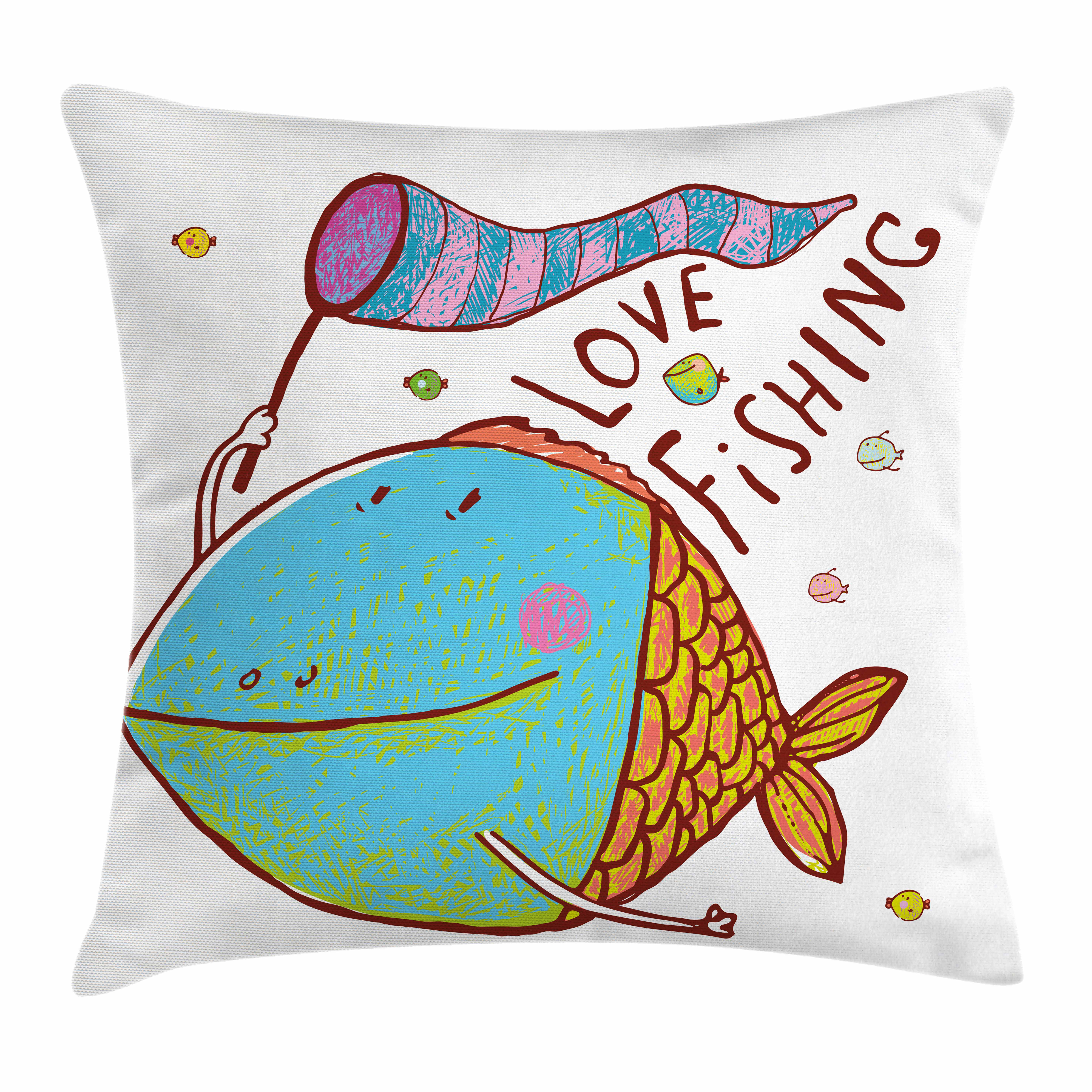 East Urban Home Fish For Kids Funny Cartoon Square Pillow Cover